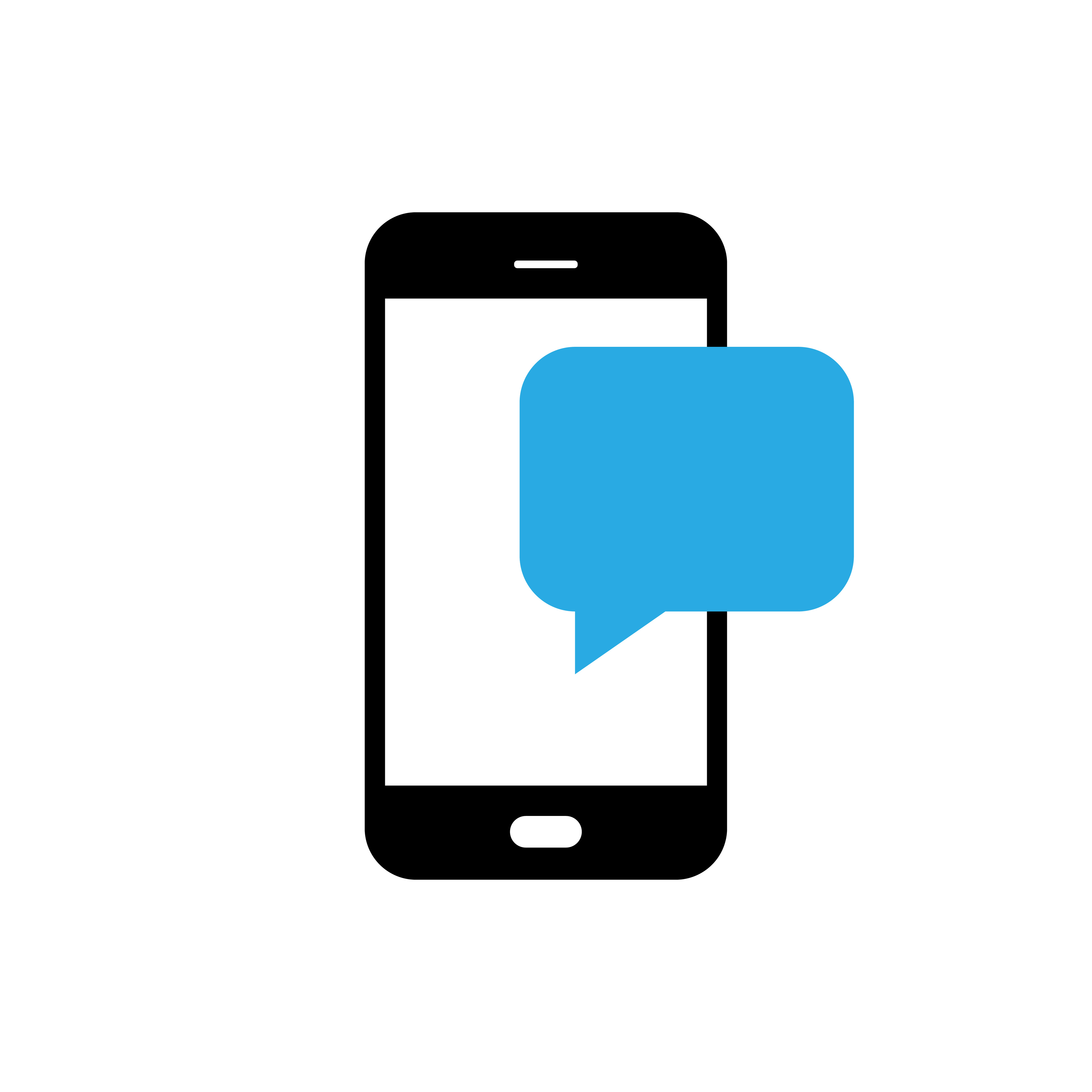 icon of a cell phone sending a text message